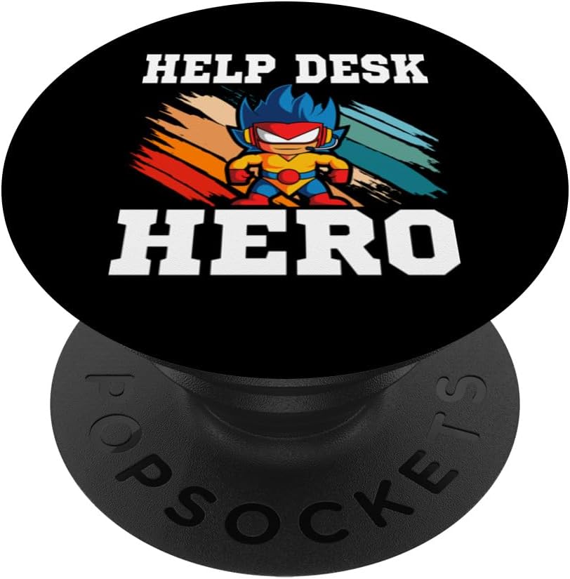 Help Desk Hero IT Tech Centro de atención al cliente Retro Vintage PopSockets Standard PopGrip