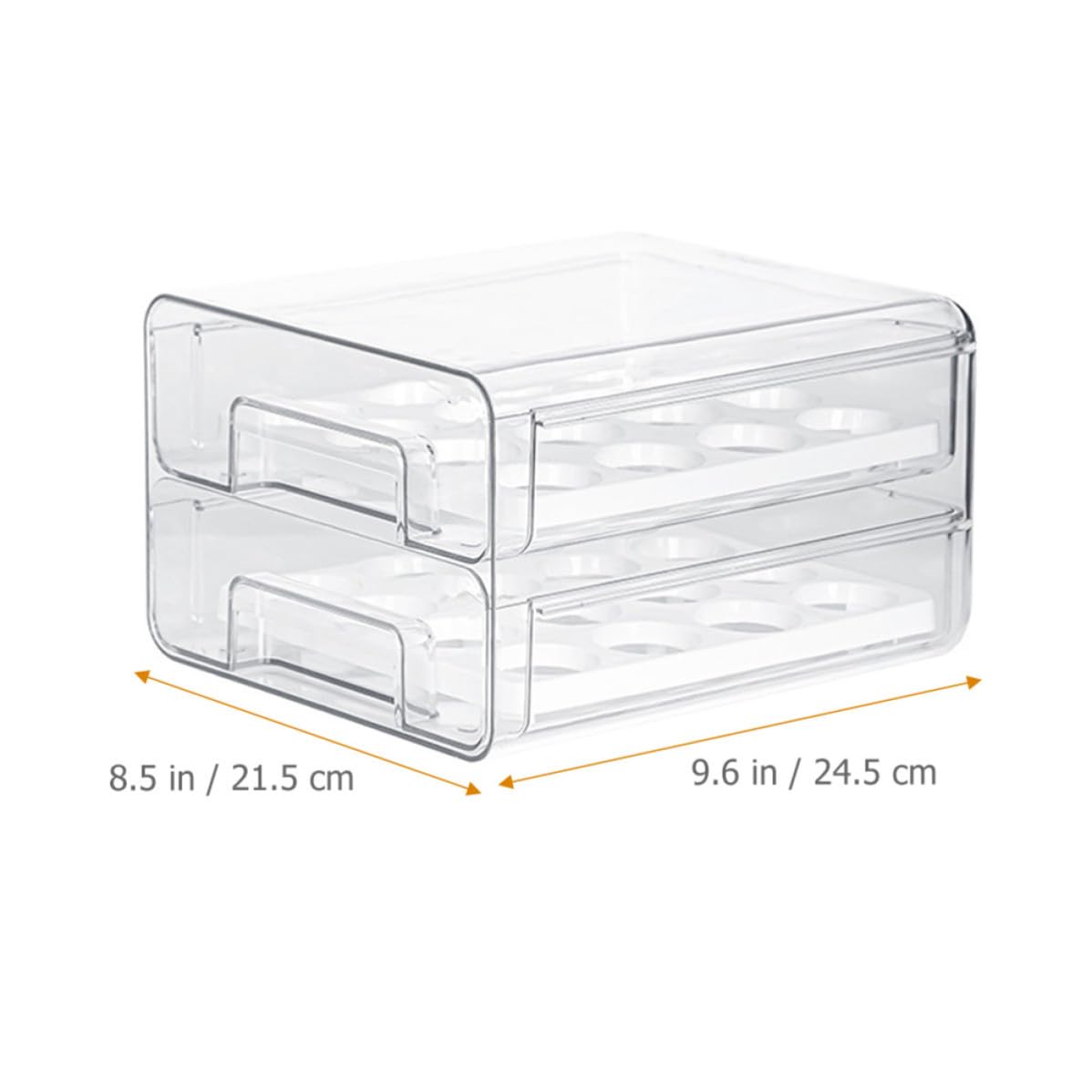 Organizador de Huevos Frigorífico de Doble Capa 32 Compartimentos | Pet Transparente, Cajón Deslizante Ventana, Ayuda para Organizar Nevera