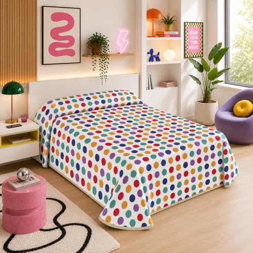 SABANALIA - Colcha Estampada Spoty (Disponible en Varios tamaños), Cama 90 - (180 x 280)