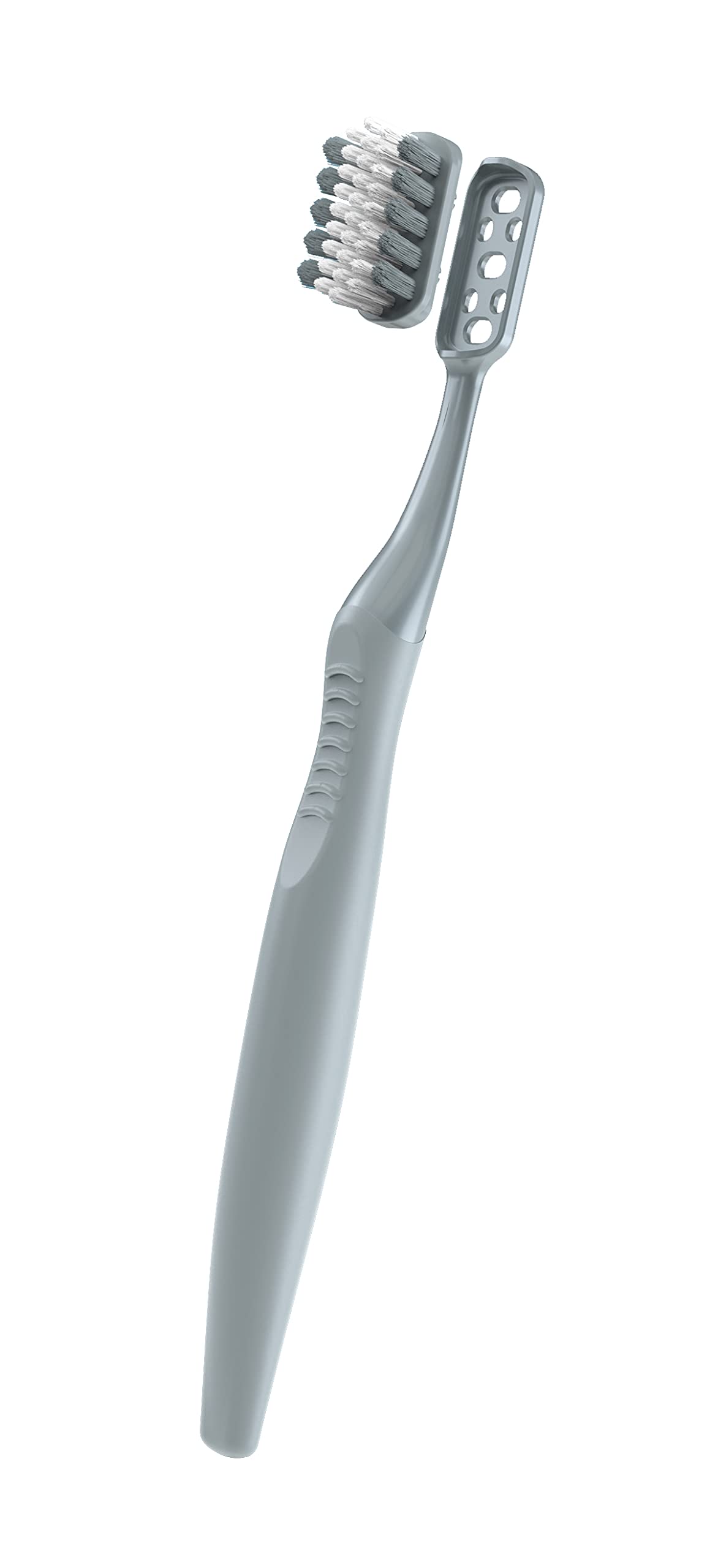 Ooak Eco-Friendly V-Eco Toothbrush with a Replaceable Brush Head System with 1 Additional Replacement Head - Silver Chrome