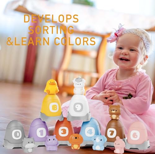 Image of Learning Toy Animals Toys Montessori 30 Pcs for 1 2 3 Year Old Toddlers Counting, Matching, Sorting Fine Motor Games, Christmas Birthday Gift for Baby Boys Girls Age 12-18 Months