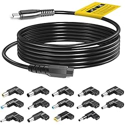 Cargador Asus Punta Cuadrada Cable de conversión Inteligente USB C Tipo c PD a Fuente alimentación Universal 12V 15V 16V 18.5V 19V 19.5V 20V Cargador para HP DELL Toshiba Lenovo Acer ASUS Sony MSI Samsung LG computadora portátil