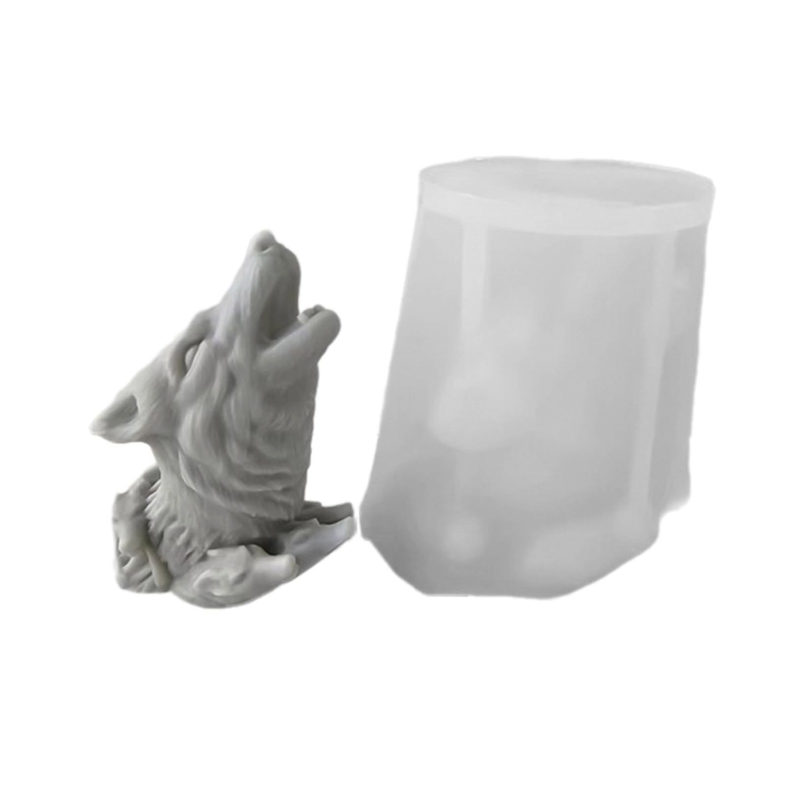 Moule tête de loup en silicone souple pour un démoulage 3D facile