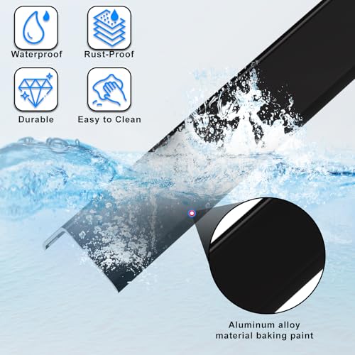 Image of Black Wall Corner Protector, 4Pcs, Length 35.4in, Width 0.79in - Self Adhesive Metal Corner Protector for Aluminum Trim molding, Cabinet Edge Guard, Easy to Install