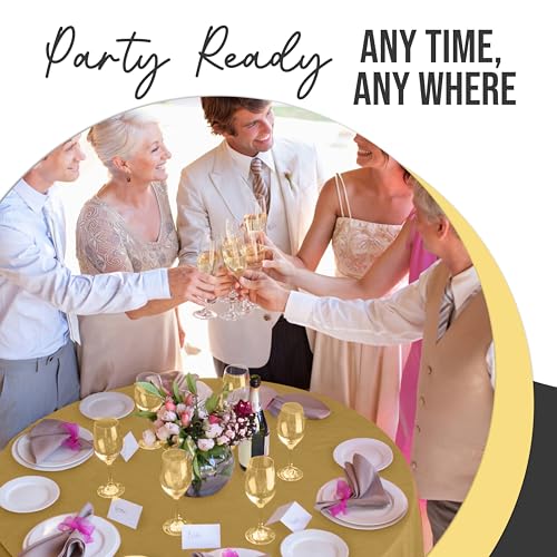 Image of Exquisite Gold Round Tablecloth 84 inch - 48 Pack