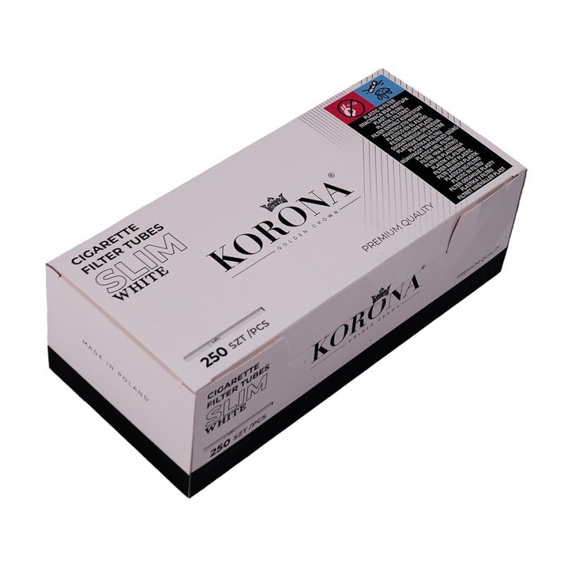 Slim White 7mm Diameter Cigarette Filter Tubes