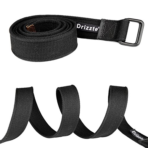 Drizzte 55'' Plus Size Long Double D Ring Big Mens Canvas Fabric Cloth Belts Black #TOP4