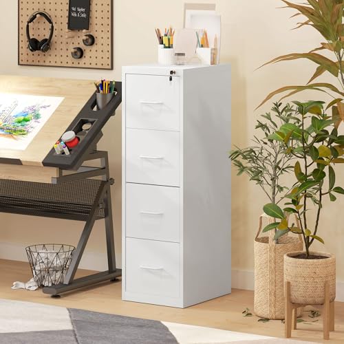 HOMCOM 4 Drawer Filing Cabinet Steel File Cabinet for A4 Letter Size White - Cosy Home Interiors HOMCOM 4 Drawer Filing Cabinet Steel File Cabinet for A4 Letter Size White - Image 7