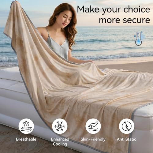 Image of Guohaoi Cooling Throw Blanket for Hot Sleepers, Twin Size 60''x90'' Lightweight Breathable Summer Bed Blanket for Couch, Arc-Chill Q-Max >0.5 Cool Fiber, Lightweight Blanket Light Brown
