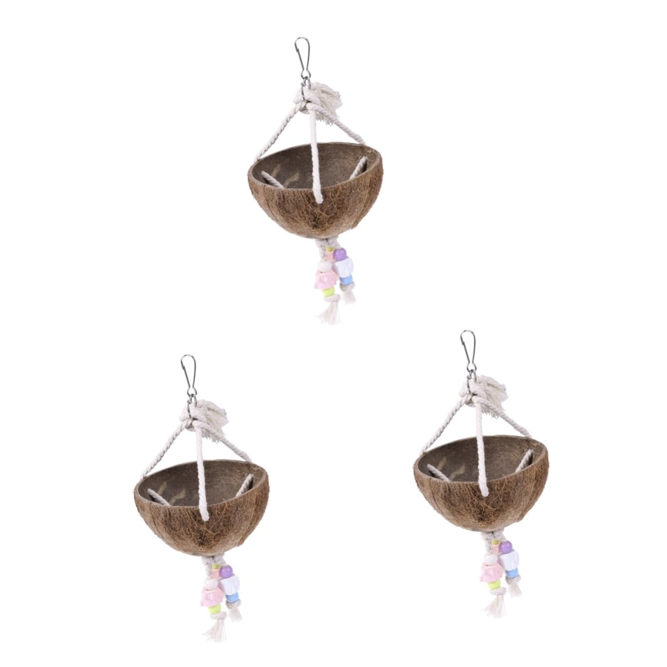 BESPORTBLE 3 Pièces balançoire Perroquet Porte-os de seiche la balançoire Jouer Petit Jouets balançoires nid de Perroquet Jouet en Bois Longue Fournitures pour Oiseaux Bambou