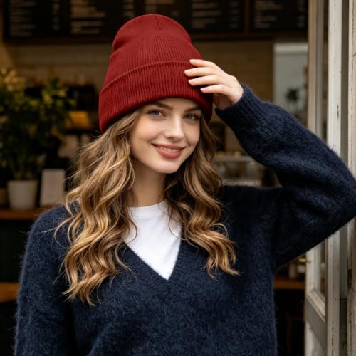 Image of ZOORON 1&2 Pack Beanie for Men Women Slouchy Beanie Hats Winter Knit Caps Soft Ski Hat Unisex