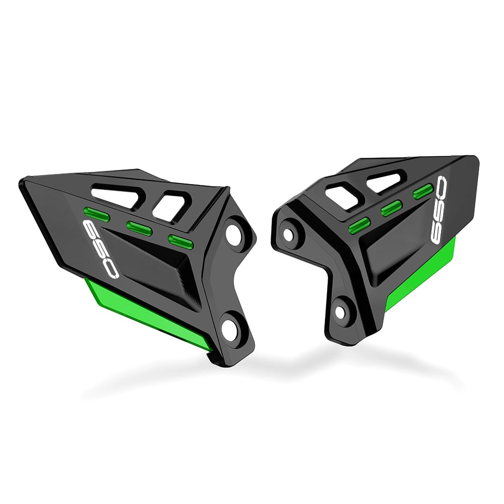 Modeer Motorrad Fussrastenschutz für Z650 / Z650RS 2017-2022 2023 2024 2025 a Paar Fußraste Pedal Protektor Fußraste Fersenplatten Schutz z650 z 650 rs Zubehör (schwarz/grün)