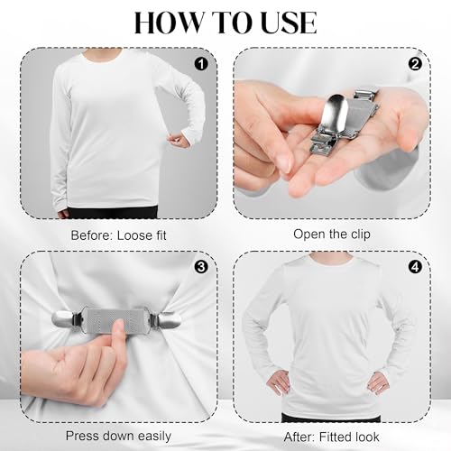 Image of Ruisita 12 Pieces Dress Clips Back Cinch Set, Shirt, Sweater, Clothes, Mitten, Shawl, Waist Clips for Women Men