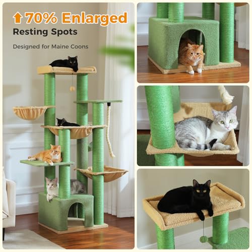 Image of 67 inch Heavy Duty Cat Tree for Indoor Cats, XXL Cat Tower with Thick Post