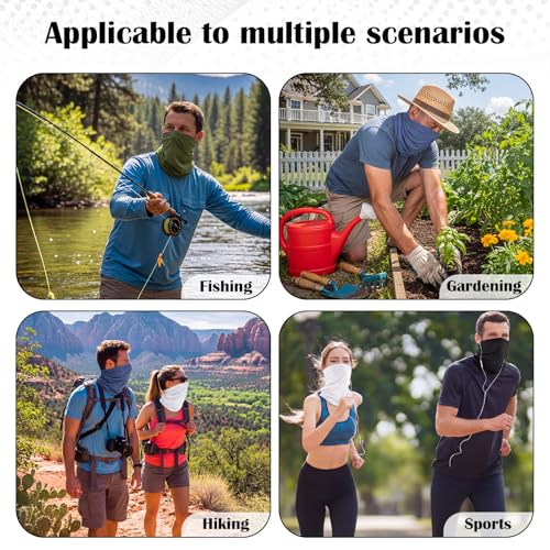 Image of Geyoga 2 /4 Pack Cooling Neck Gaiter Summer Breathable Balaclava Face Mask with Mesh Holes UV Protection Sun Scarf Men Women