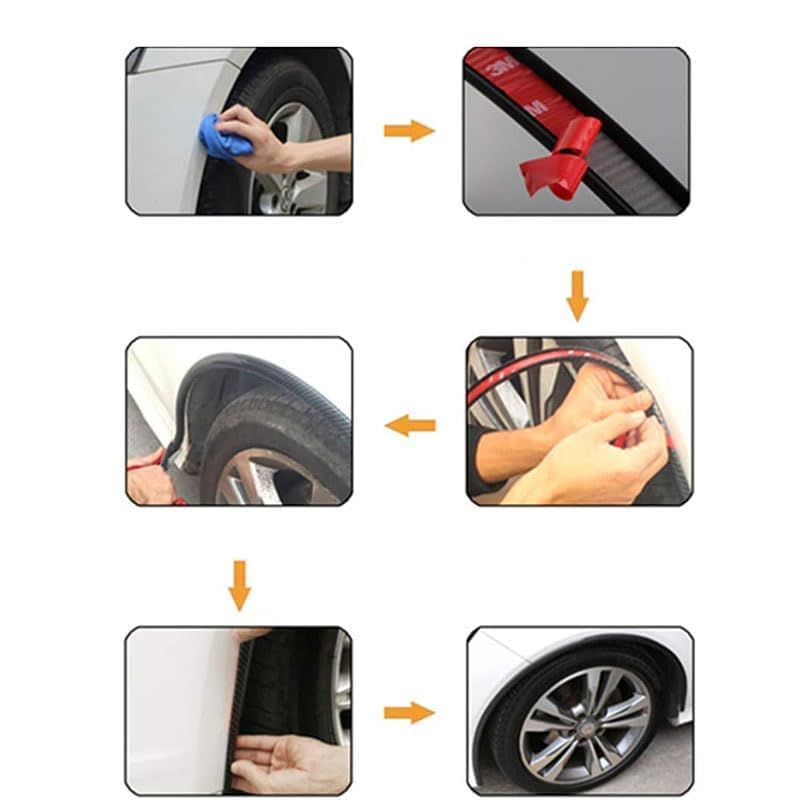Protector Paso Rueda,para Citroen C4 Picasso/Grand C4 Picasso/Grand C4 Tira Guardabarros Flexible Moldura Autoadhesiva Antigolpes Resistente Intemperie,A
