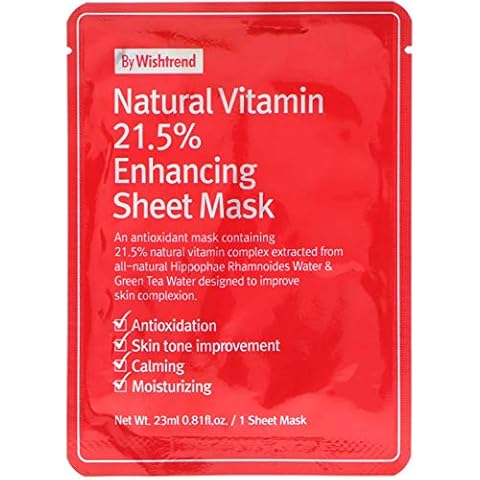 BY WISHTREND C21.5 Masque Tissu Anti-âge Natural Vitamin C Enhancing Sheet Mask 23g Cover