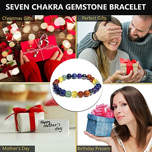 Image of ANAYA AGATE Healing Crystal Bracelet for Women and Men - 8mm Round Beaded Bracelet for Men and Women - Unisex Stretchy Gemstone Bracelet for Healing and Protection