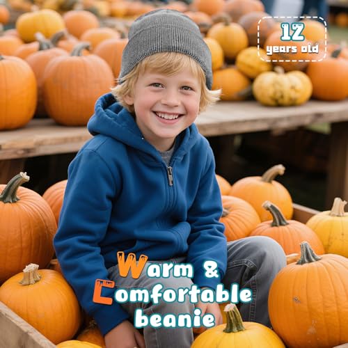 Image of ZOORON Kids Beanie Boys Girls Beanies Children Winter Hats Children Knit Warm Caps Kids Soft Beanie Cap