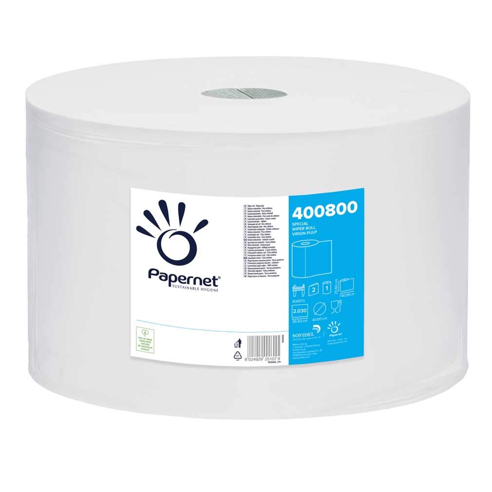 Papernet 400800 – Bobina de secador industrial – Rollo de toalla – Bobina de papel de secado – 1 unidad de 2030 hojas