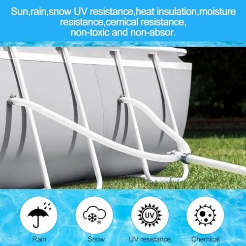 2 Pack Pool Bump Hose 1.25\" Diameter Pool Filter Hose Accessory Pool Pump Replacement 59 Inch Long with Clamps and Pipe Holders for Above Ground Pools - Thumbnail 3