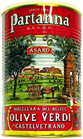 Partanna Premium Select Castelvetrano Olives, Pitted Sicilian Green, 4.4 Pound
