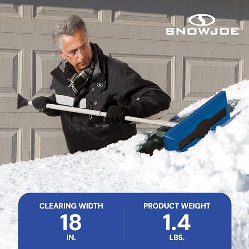 Snow Joe 2-in-1 SnowBroom Go with Ice Scraper & 18" to 23" Telescoping Handle - Compact & Lightweight Dual-Head Car Windshield Snow Remover with Soft Foam Brush for Trucks, SUVs & Sedans, SJBLZD-GO - 3