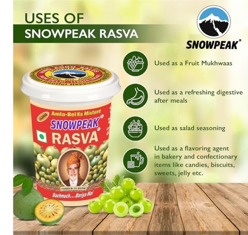 Image of Snowpeak Rasva Fruit Mukhwaas| After Meal Indian Digestive Treat| Amla & Bel(Wood Apple) Mixture| Indian Origin Vegan and Gluten Free - Combo (Pack of 3 x 25g)