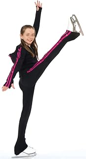 Songyi Figure Skating Jackets and Pants Training Trousers Sets Ice Skating Suits with Hood(Size:3XS,Color:Rose Red)