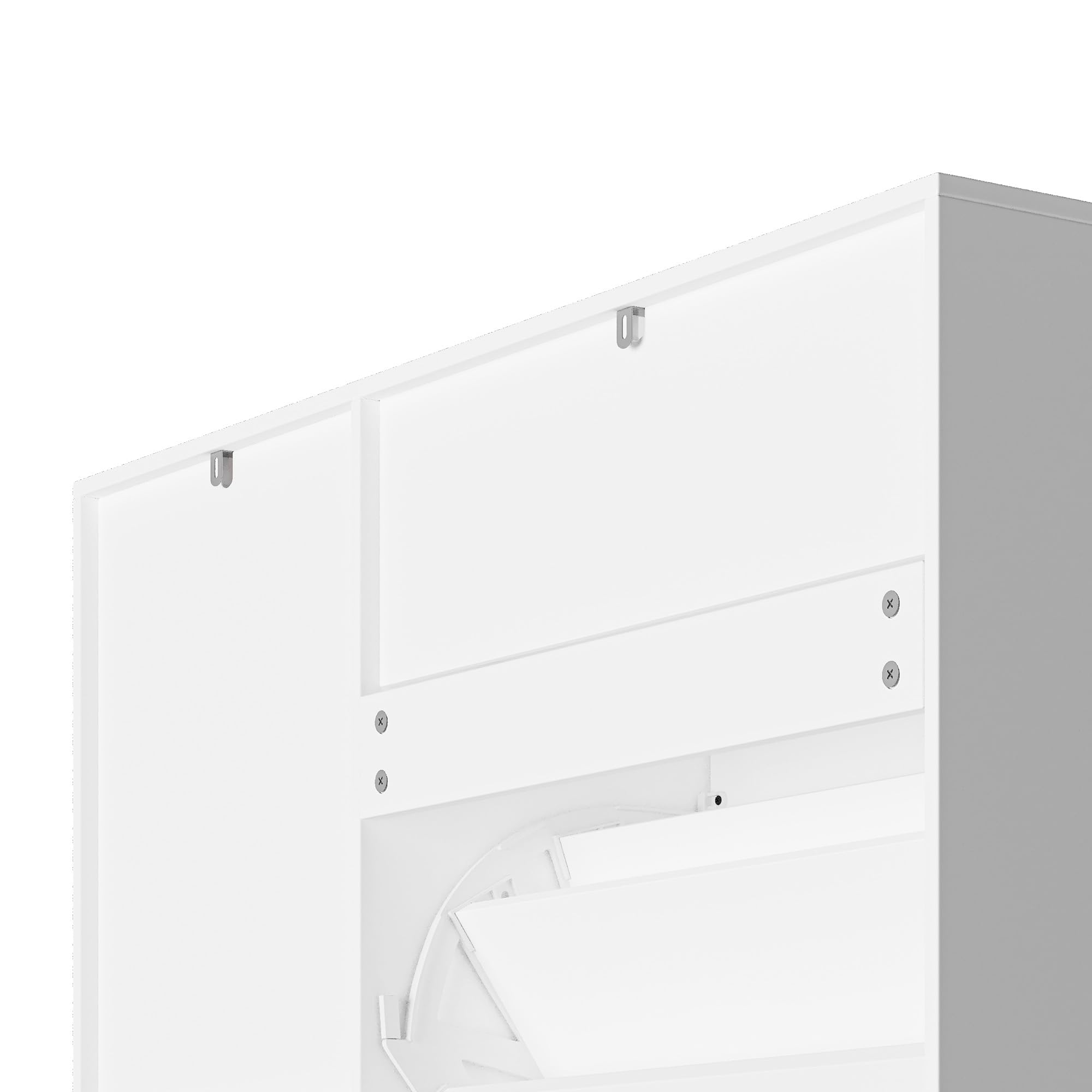 Xbro Zapatero Entrada Recibidor, Mueble Zapatero de Madera con 2 Puertas Abatibles y Armarios, Zapatero Estrecho Entrada Recibidor para Pasillo y Salón, Medidas 100×30×102cm Blanco