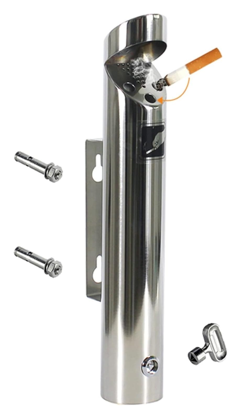 Wall Mounted Stainless Steel Ashtray,Outdoor Ash Tray, Lockable Wall Mounted Ashtray,Creative Public Smokeless