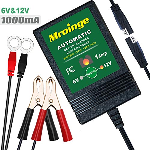 Mroinge MBC016 6V / 12V 1A Fully Automatic trickle Battery Charger/maintainer for Automotive