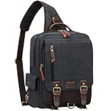 S-ZONE One Strap Sling Canvas Cross Body 13-inch Laptop Messenger Bag Travel Shoulder Backpack