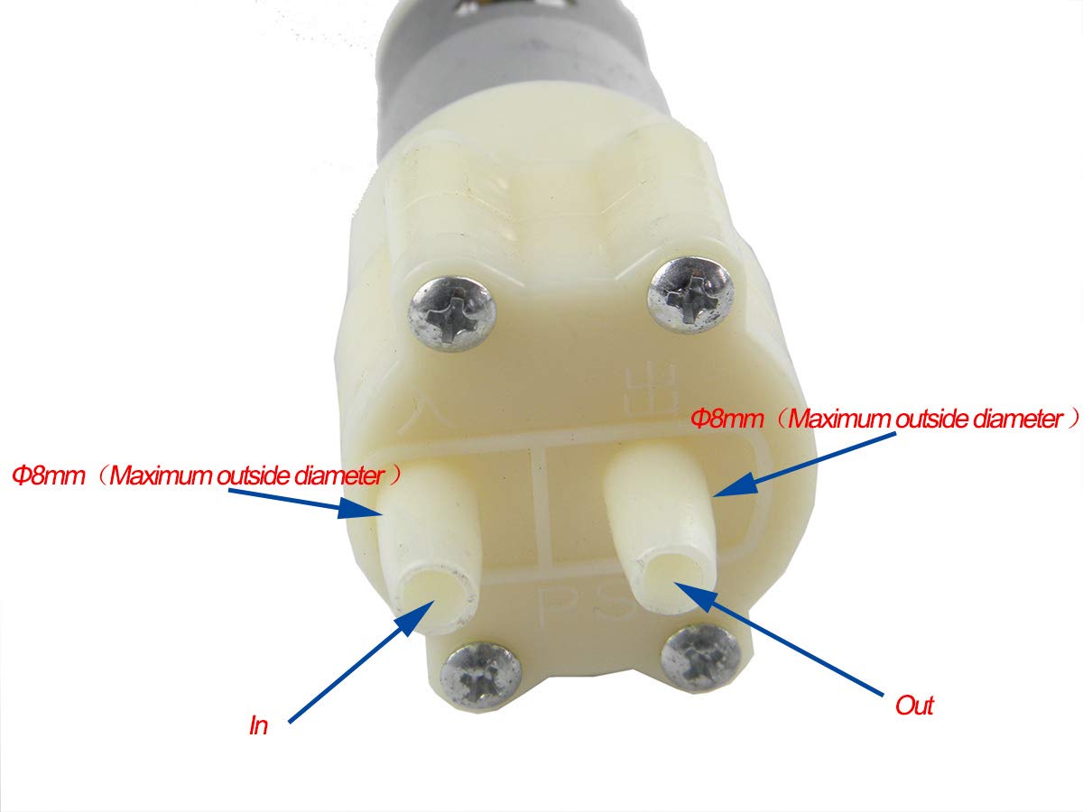 CHANCS 385 Pompa autoadescante a membrana DC 6V-12V con tubo in silicone e filtro per il ciclo giornaliero dell'acqua di acquari ed elettrodomestici.