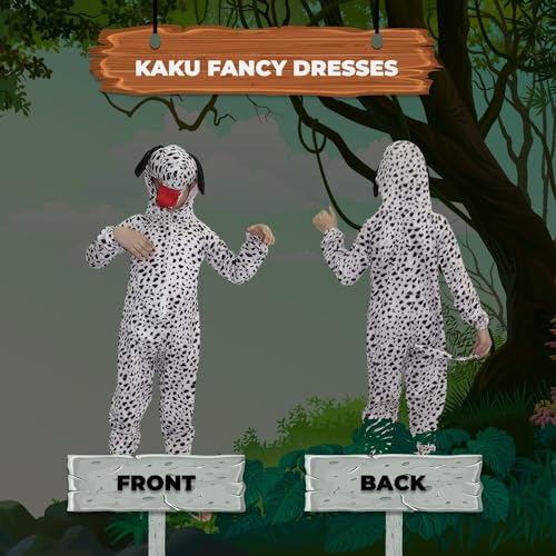 Image of Kaku Fancy Dresses Dog Pet Animal Costume for Kids - Black & White, 5-6 Years | Animal Fancy Dress for Boys & Girls
