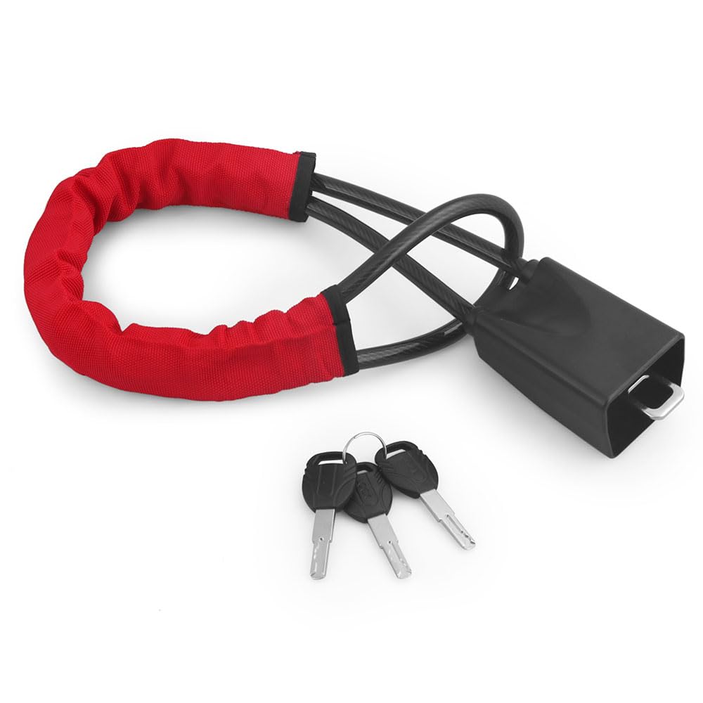 Cvndts Red Steering Wheel Lock Car Steering Wheel Lock Seat Belt Anti-Theft With 3 Keys Anti-Theft Device For Most Cars Suv Accessories Seat Belt Lock(Red)