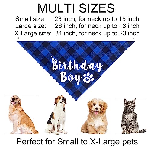 JOTFA Dog Birthday Decorations, Multi Sizes Dog Birthday Bandana Boy Dog Birthday Hat Numbers Bow Ti