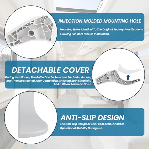 Image of RV Toilet Foot Pedal Compatible with Thetford Aqua Magic Style II and Residence High Profile Camper Toilet Flush Pedal with Flange Seal Gasket Kits Replaces 42067