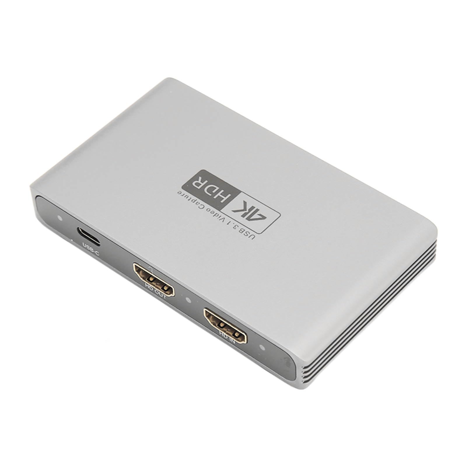 Tarjeta de Captura de Video, 4K 60Hz HDR USB 3.0 1080P Tarjeta de Captura USB, Tarjeta de Enlace de Cámara de Audio de Aleación de Aluminio de 3,5 Mm para Juegos de Transmisión