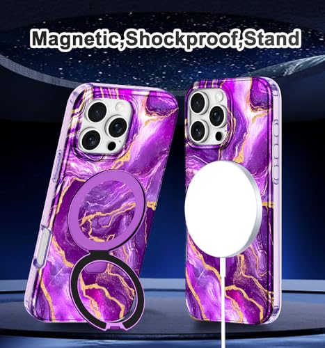 Casehas for iPhone 16 Pro Max Case 2024, [Magnetic Invisible Stand] [Compatible with MagSafe] [Military Grade Drop Protection] Slim Translucent Matte Back Shockproof Protective Cover, Deep Purple - image 8