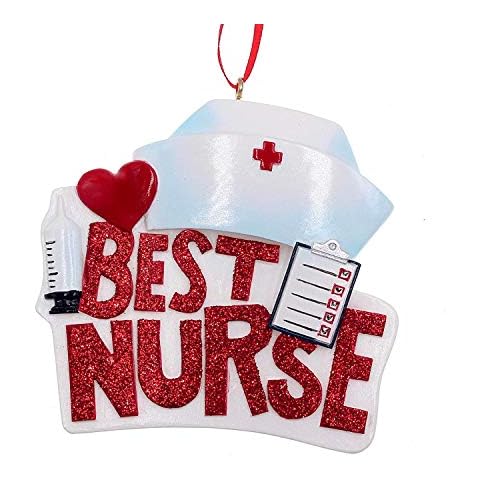 Party Explosions Glittery Nurse Themed Hanging Christmas Ornament (Best Nurse) Cover