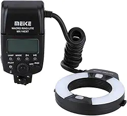 Meike iTTL TTL Luz de LED macro anel flash para câmera Nikon DSLR, flash de câmera com suporte hot shoe d3400 d5600 d5500 d5200 d5100 d7100 d750 d850 d500 d810 d7500