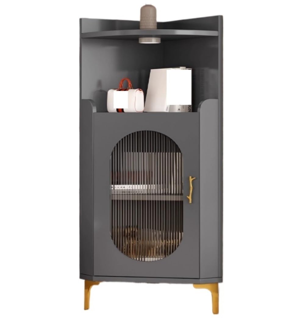 Corner Shelf Corner Stand Corner Rack Free Standing Corner Shelf Corner Bookcase Corner Stand Storage Display Rack with Cabinet for Living Room Corner Shelves Corner Shelf Stand(Color:B)