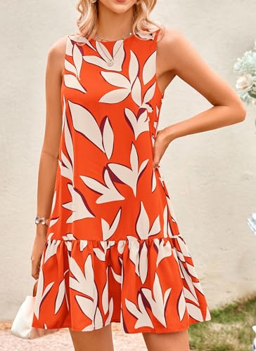 Image of PRETTYGARDEN Women's 2025 Summer Boho Floral Mini Dress Sleeveless Backless Short Wedding Guest Beach Vacation Sundresses