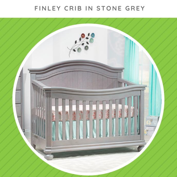 Image of Toddler Bed Safety Guard Rail for Sorelle Convertible Cribs - Solid Wood Rail for Convertible Crib to Toddler Bed Conversion - Safety Bed Rail for Children (Model #136, Stone Gray)
