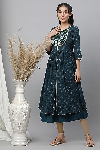 Image of Aurelia Women's Cotton Regular Fit Casual Kurta