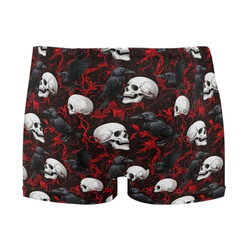Skull Crow Mens Swim Trunk Swimwear Bathing Suit Swim Brief Square Leg Board Short S B0404424