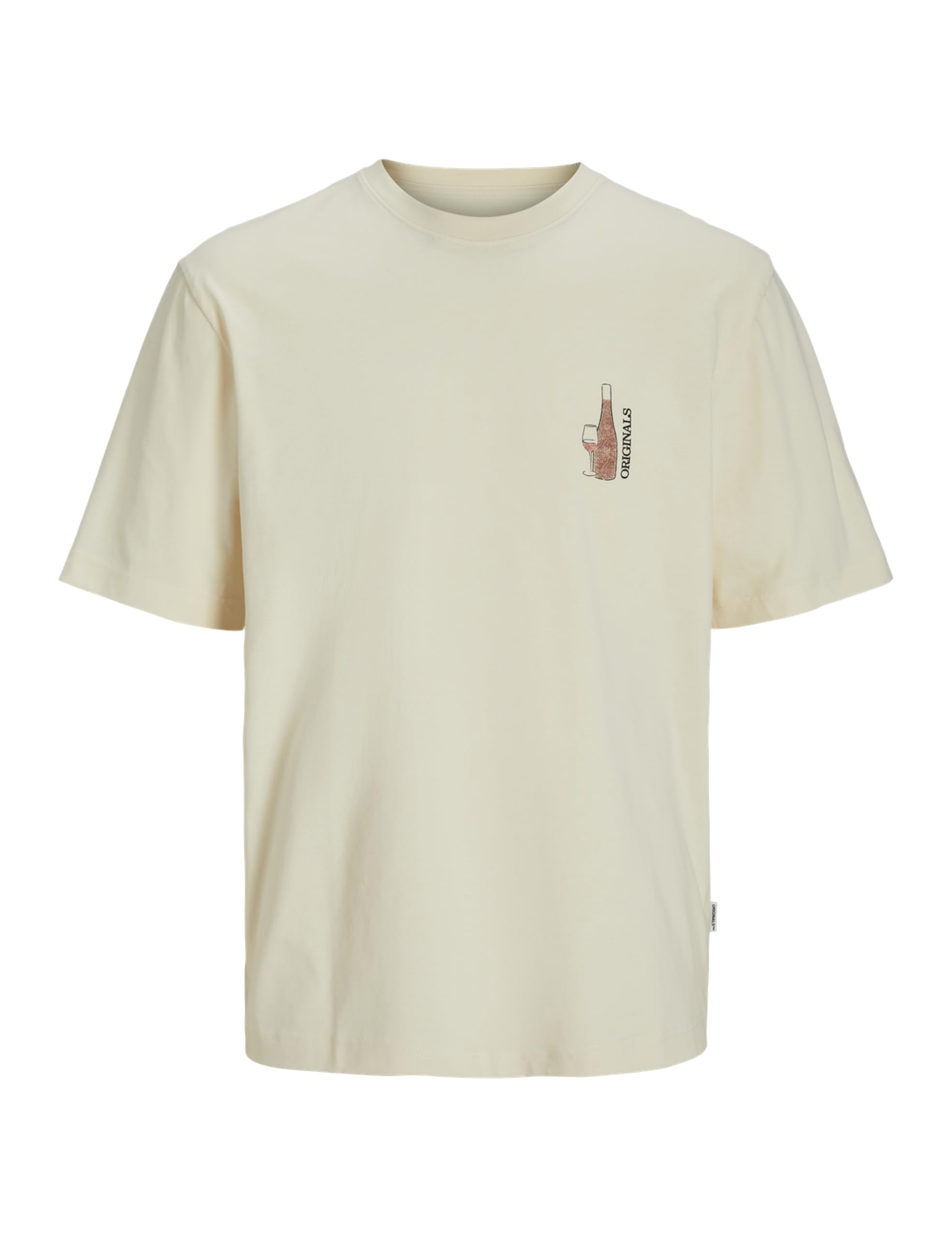 JACK & JONES Men's Jorroxbury Sketch Tee SS Crew Neck T-Shirt, Antique White, S