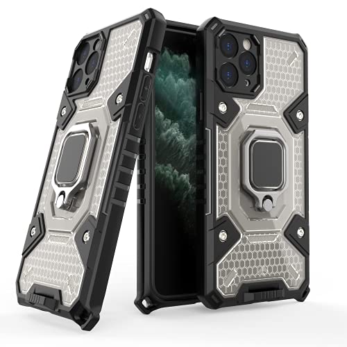 Image of zivite Thermoplastic Polyurethane Tough Armor Bumper Back Case Cover For iPhone 11 Pro|Ring Holder & Kickstand In-Built|360 Degree Protection Back Case Cover For iPhone 11 Pro (Black)