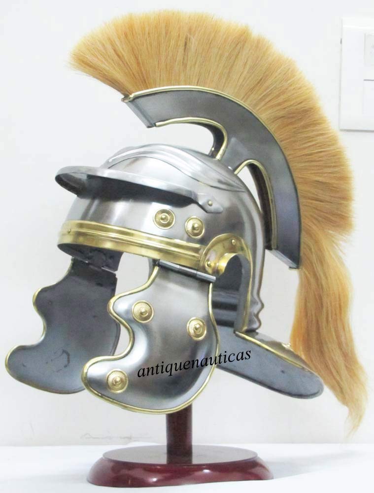 Roman Centurion Medieval Helmet Officer Armor Warrior Helmet With Yellow Plume